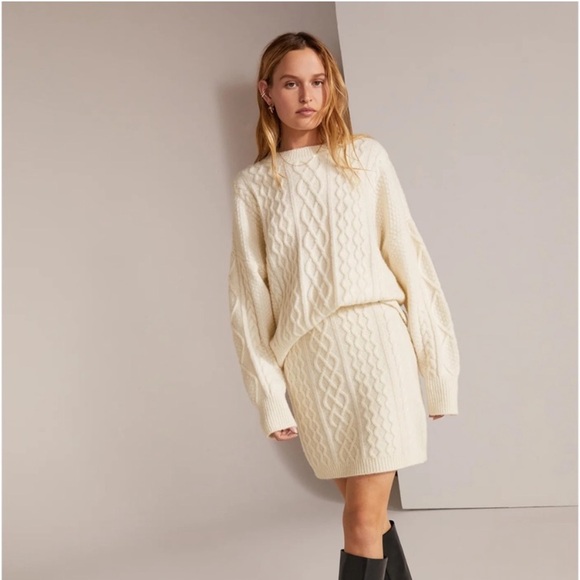 Favorite Daughter Cable Knit Wool Cashmere Blend Mini Skirt Size XS NWT New - Picture 2 of 11